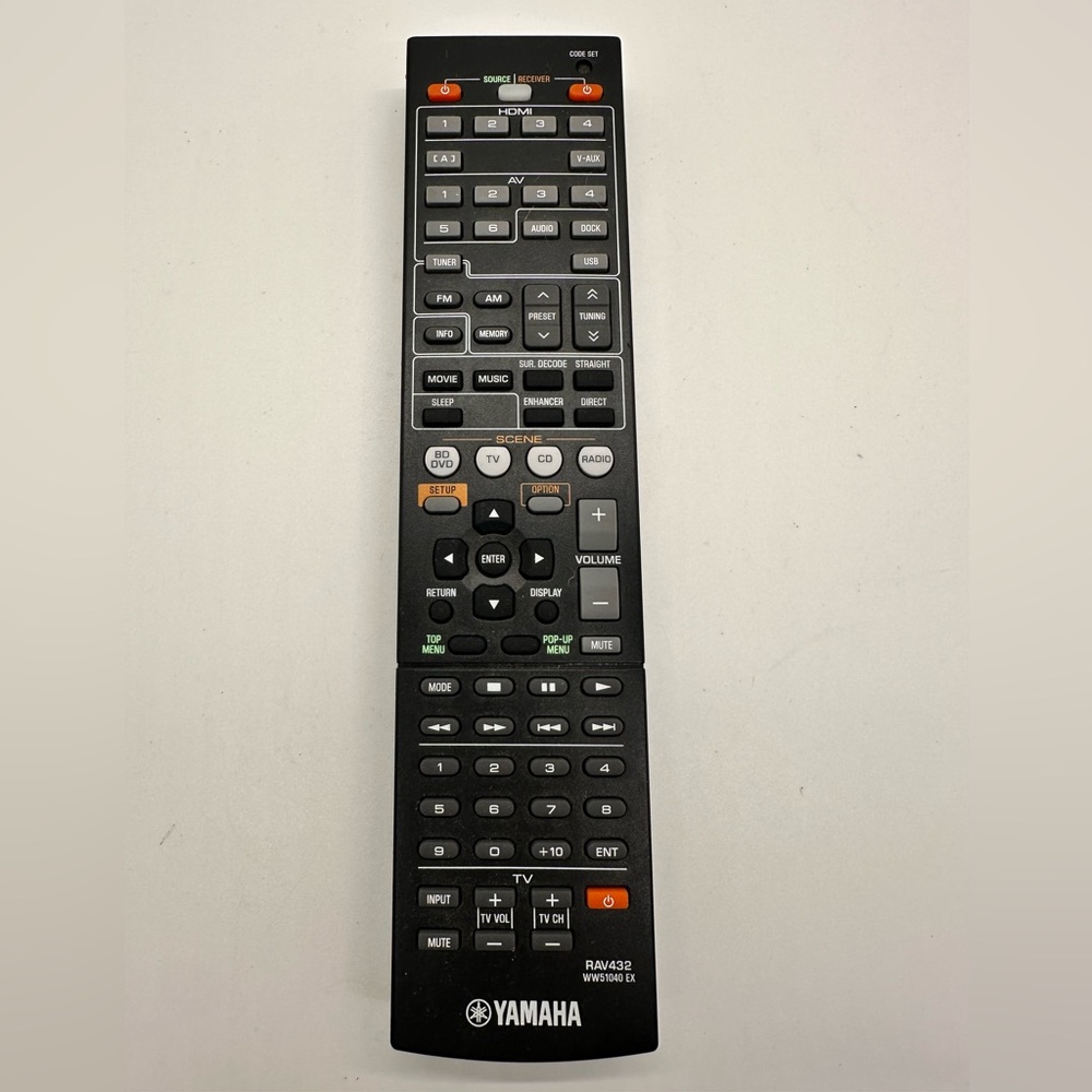 Genuine Yamaha‎ RAV432 WW51040 EX Receiver Remote Control OEM Tested! Working!!